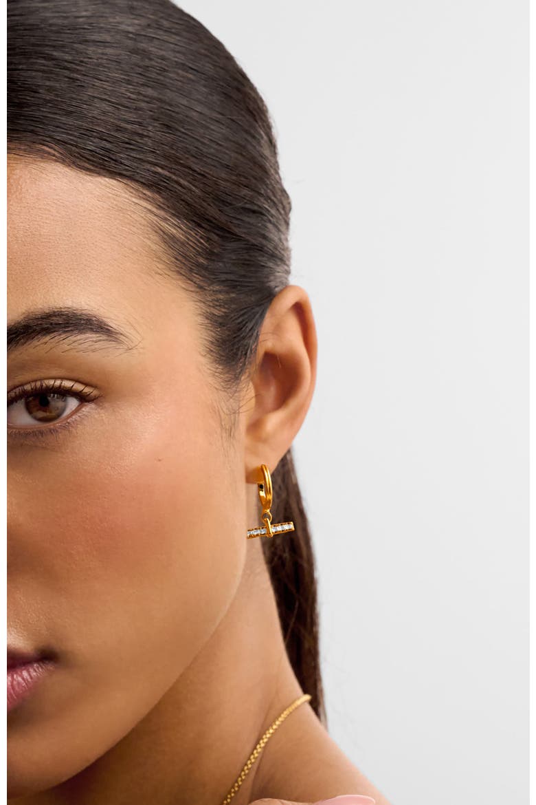 Lustre T-Bar Hoop Earrings, Alternate, color, GOLD