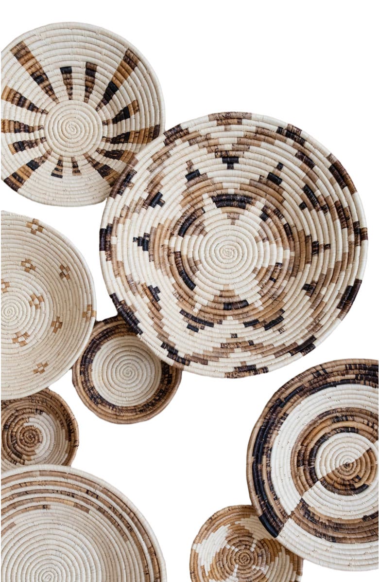 Maadili Collective Extra Large Layered Petals Basket - Banana Fiber, Alternate, color, Brown & Natural Fiber