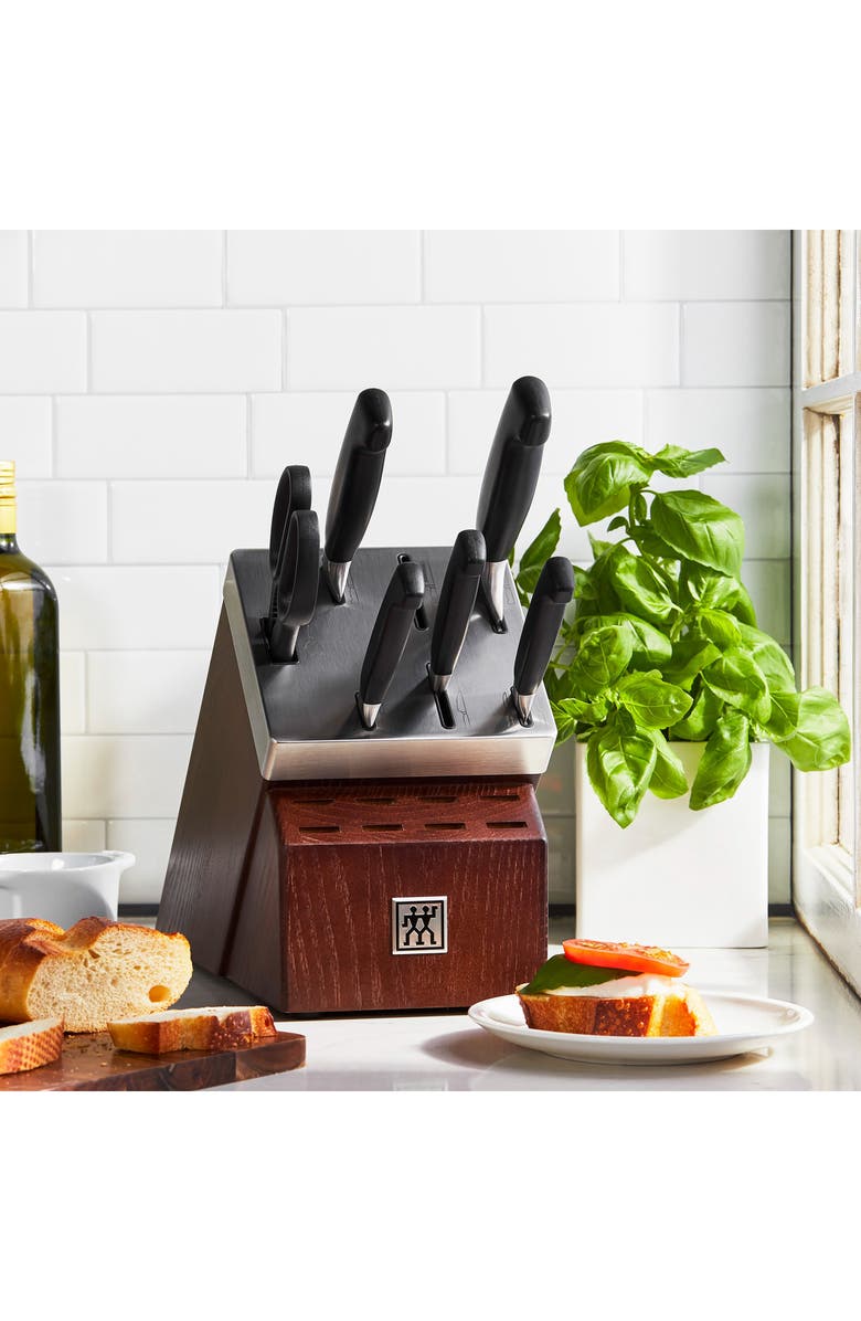 ZWILLING J.A. HENCKELS Four Star Self-Sharpening Knife Block & Knife Set, Alternate, color, Stainless Steel