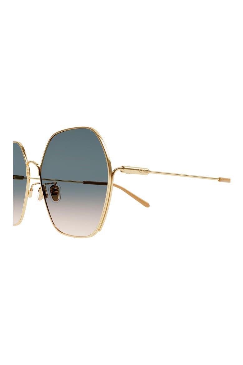 61mm Gradient Irregular Round Sunglasses, Alternate, color, GOLD