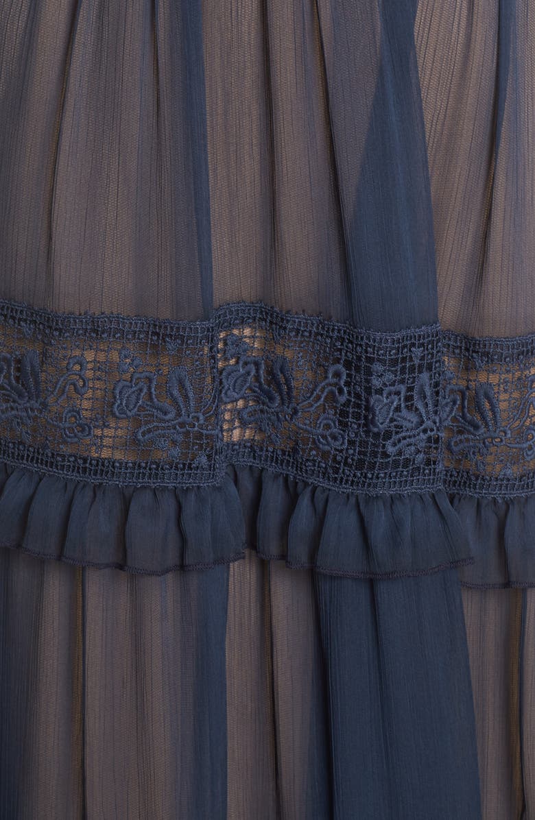 Tadashi Shoji Tiered Lace & Chiffon Gown, Alternate, color,