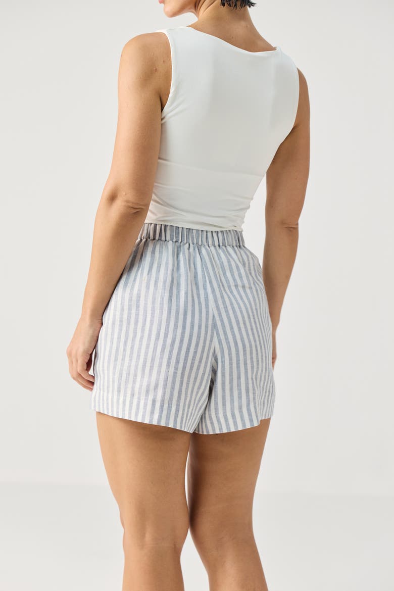 Relaxed Fit Striped Shorts, Alternate, color, Striped Linen