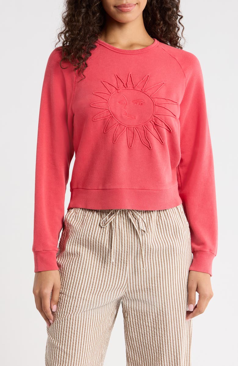 Marine Layer Cloud 9 Terry Sweatshirt, Main, color, Washed Red