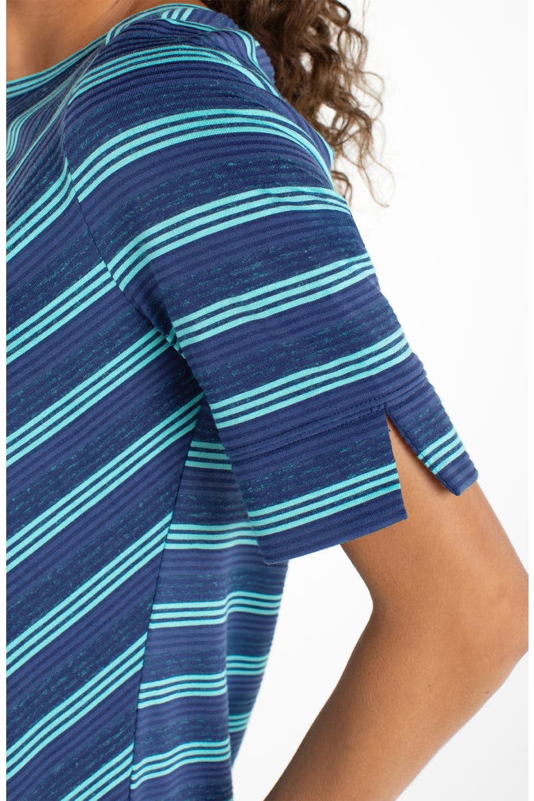 Stripe Boat Neck Top, Alternate, color, NAVY/ TEAL STRIPE