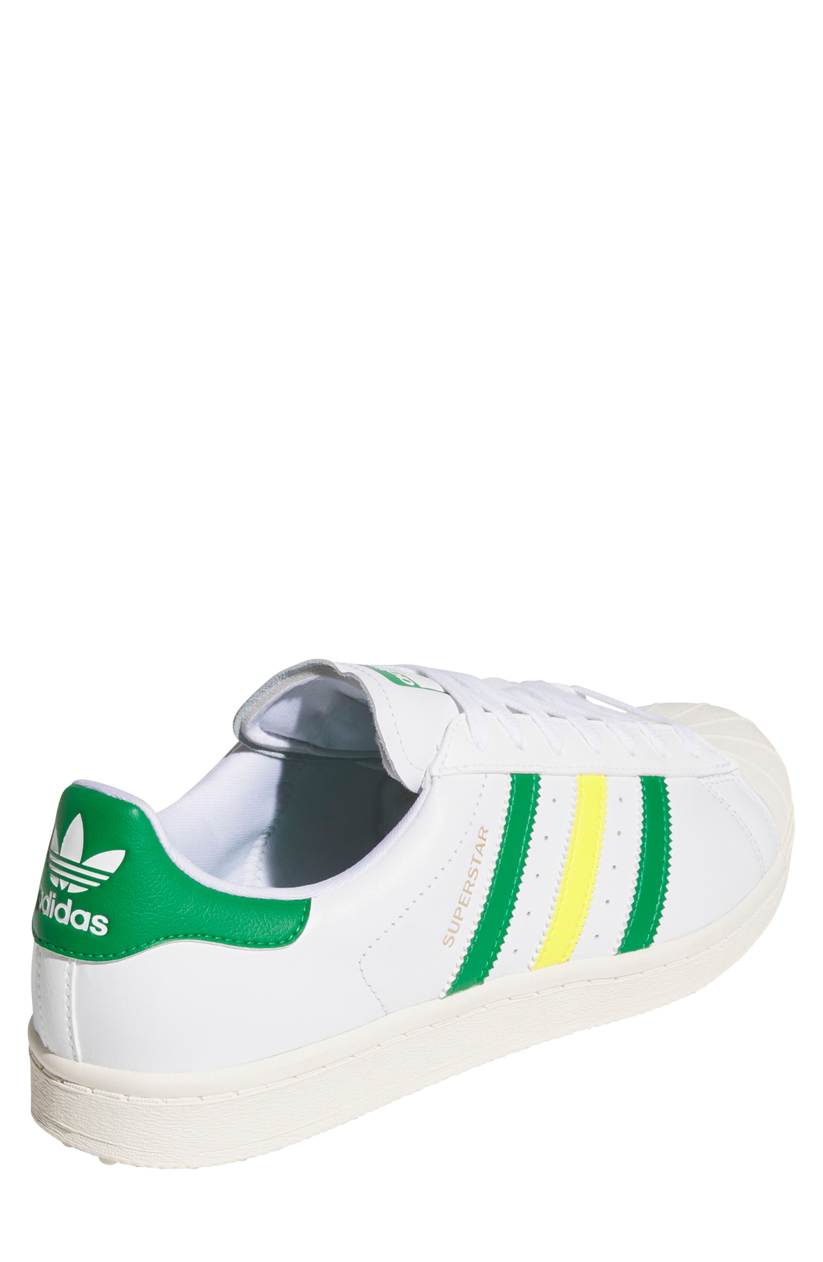 adidas Superstar Spikeless Golf Sneaker, Alternate, color, White/ Green/ Yellow