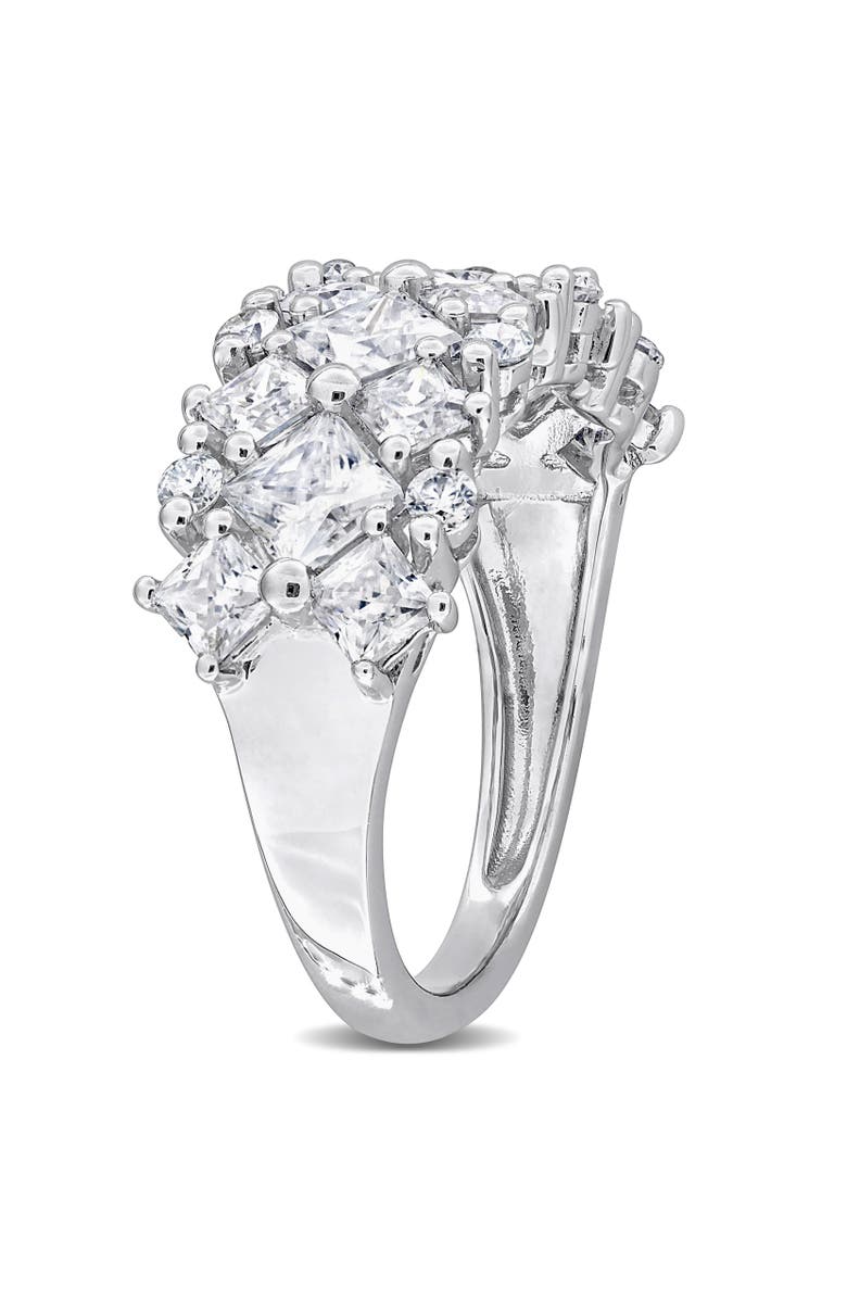 Julianna B. Moissanite Cluster Band Ring Sterling Silver, Alternate, color, Sterling Silver