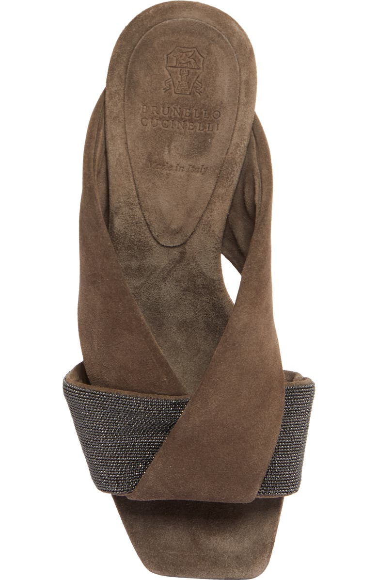 Brunello Cucinelli Woven Monili Wedge Sandal, Alternate, color,