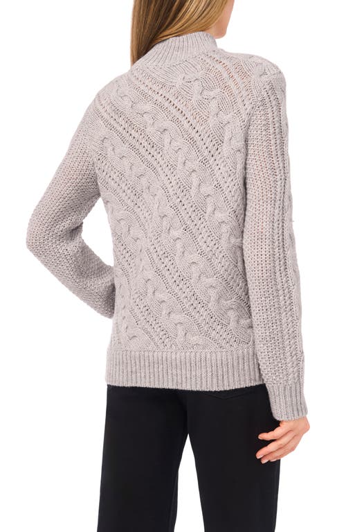 Halogenr Halogen(r) Diagonal Cable Mock Neck Sweater In Gray