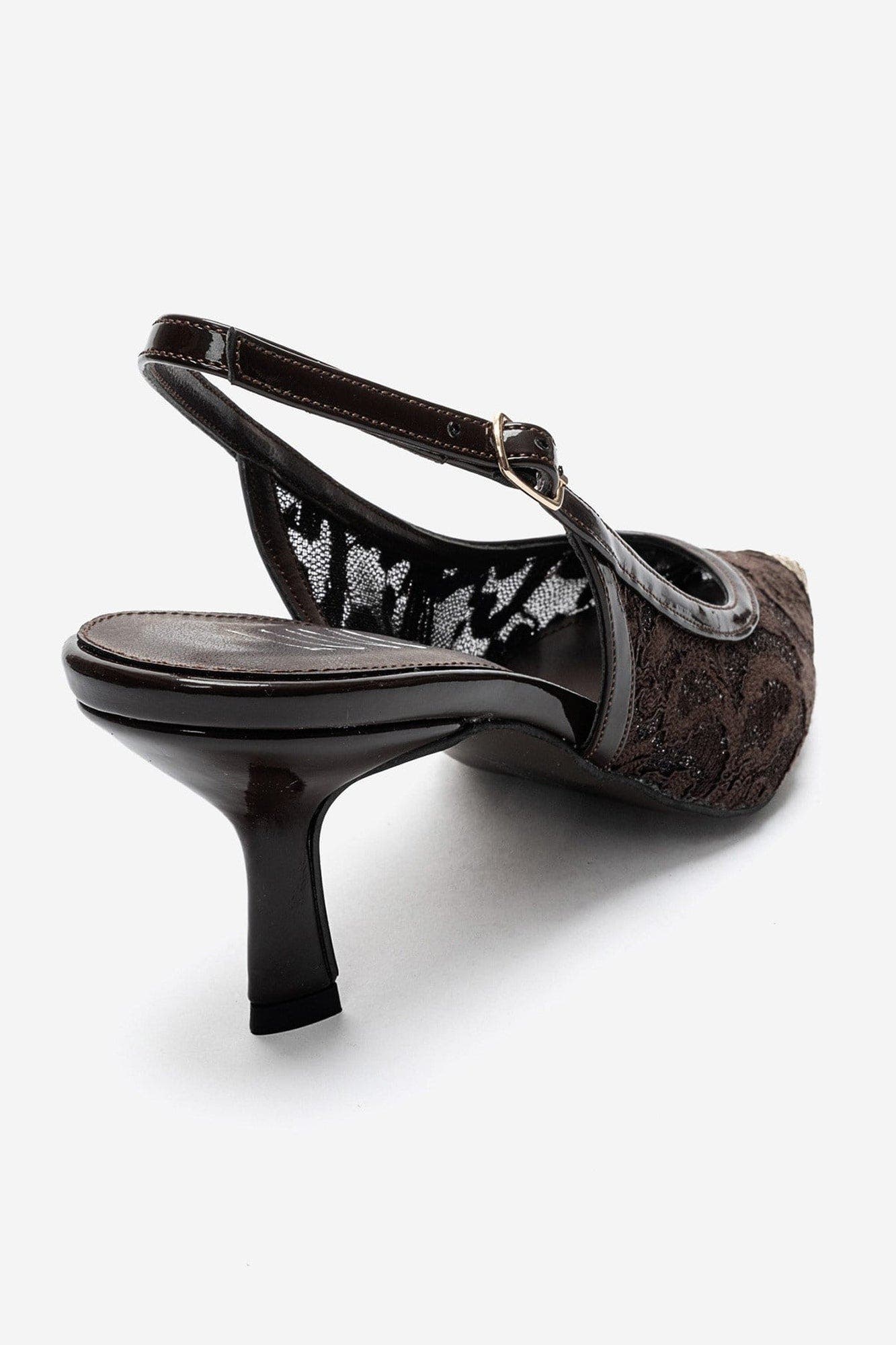 Clem Lace Slingback Pump, Alternate, color, Brown