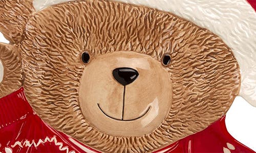 Home Essentials And Beyond Christmas Teddy Bear Platter In Multi