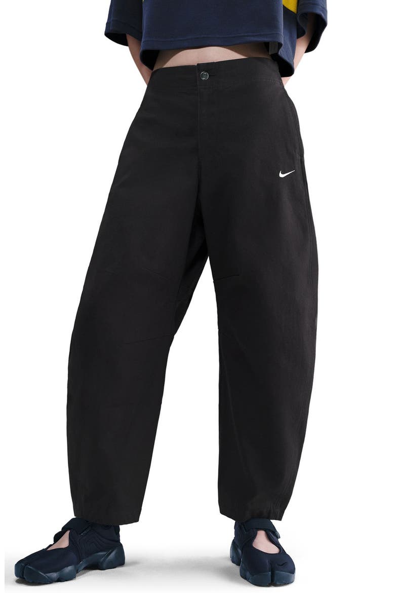 Sportswear Street Barrel Leg Pants, Main, color, 010 BLACK/SAIL