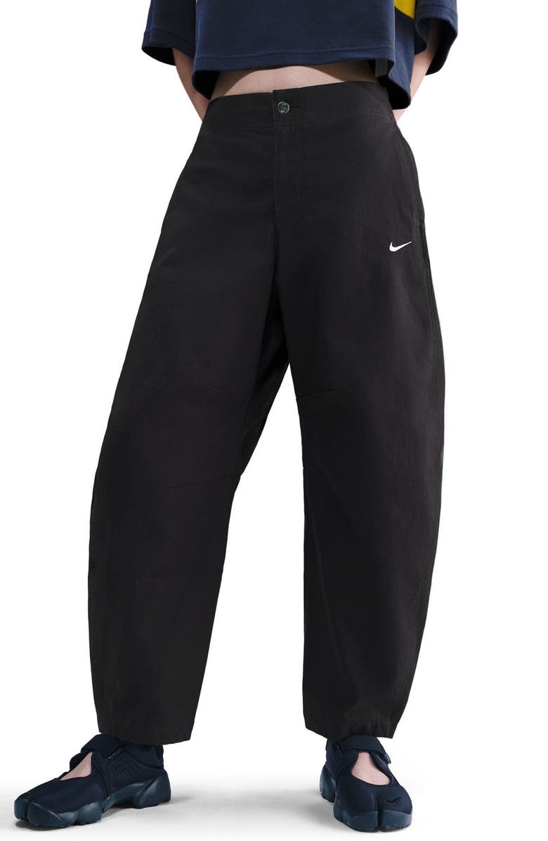 Nike Sportswear Street Barrel Leg Pants, Main, color, Black/ Sail