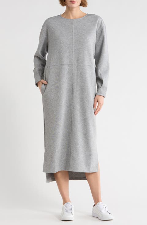 Long Sleeve Neoprene Midi Dress