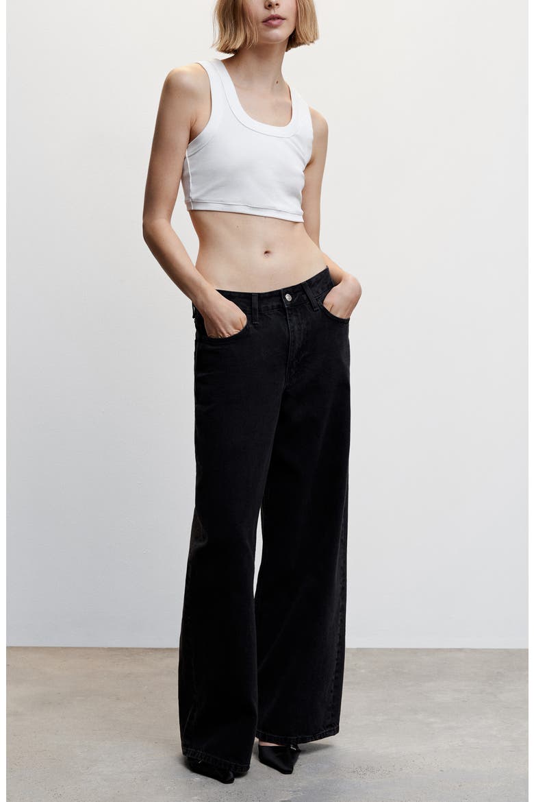 Low Rise Super Wide Leg Jeans, Alternate, color, BLACK DENIM