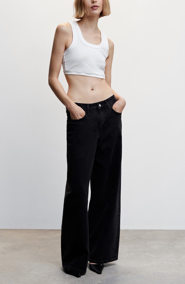 MANGO Low Rise Super Wide Leg Jeans, Alternate, color, 