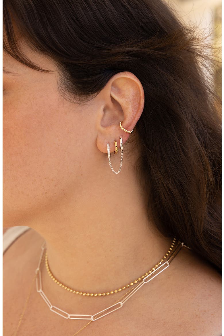 Maxwell Huggie Earrings, Alternate, color, GOLD