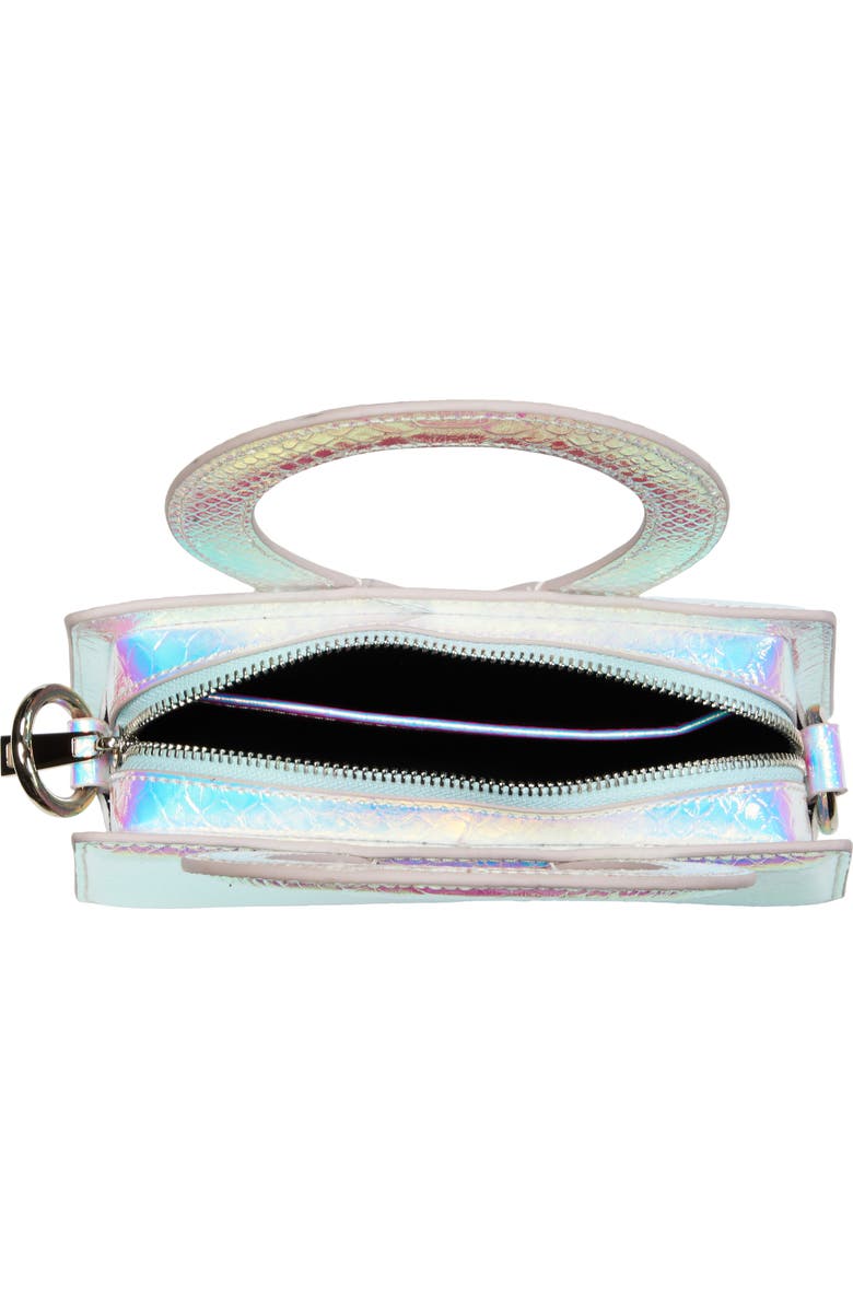 Luar Ana Mini Iridescent Leather Top Handle Bag, Alternate, color,