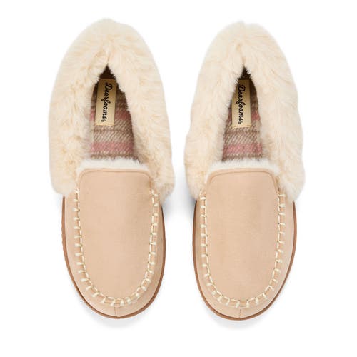 Dearfoams Ryland Cabin Moccasin Slipper In Neutral