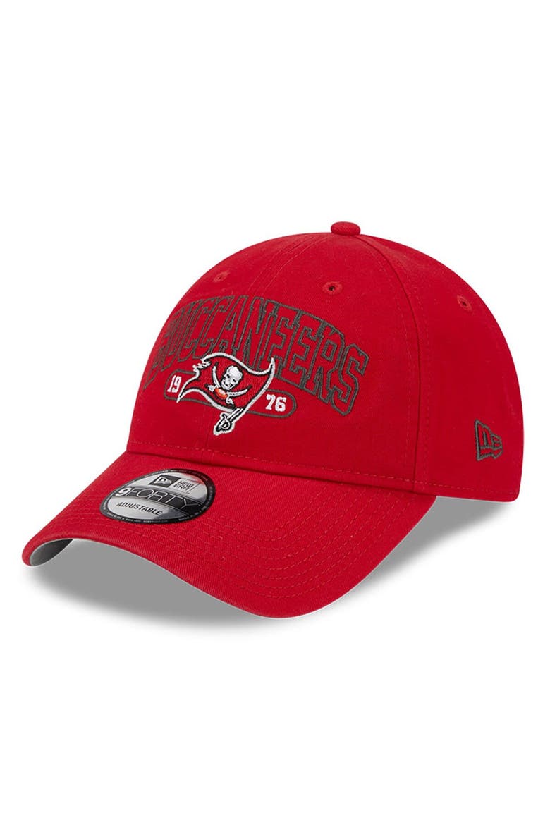 Men's New Era Red Tampa Bay Buccaneers Outline 9FORTY Snapback Hat, Main, color, Red