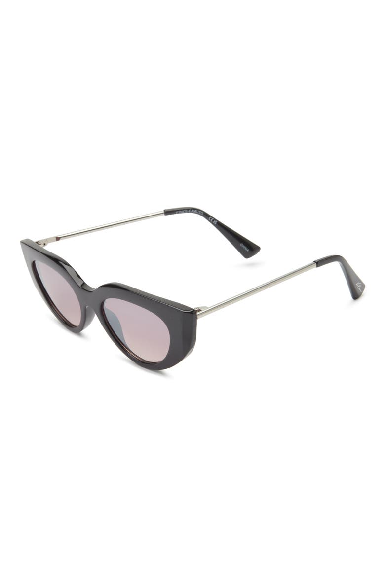 47mm Gradient Cat Eye Sunglasses, Alternate, color, BLACK