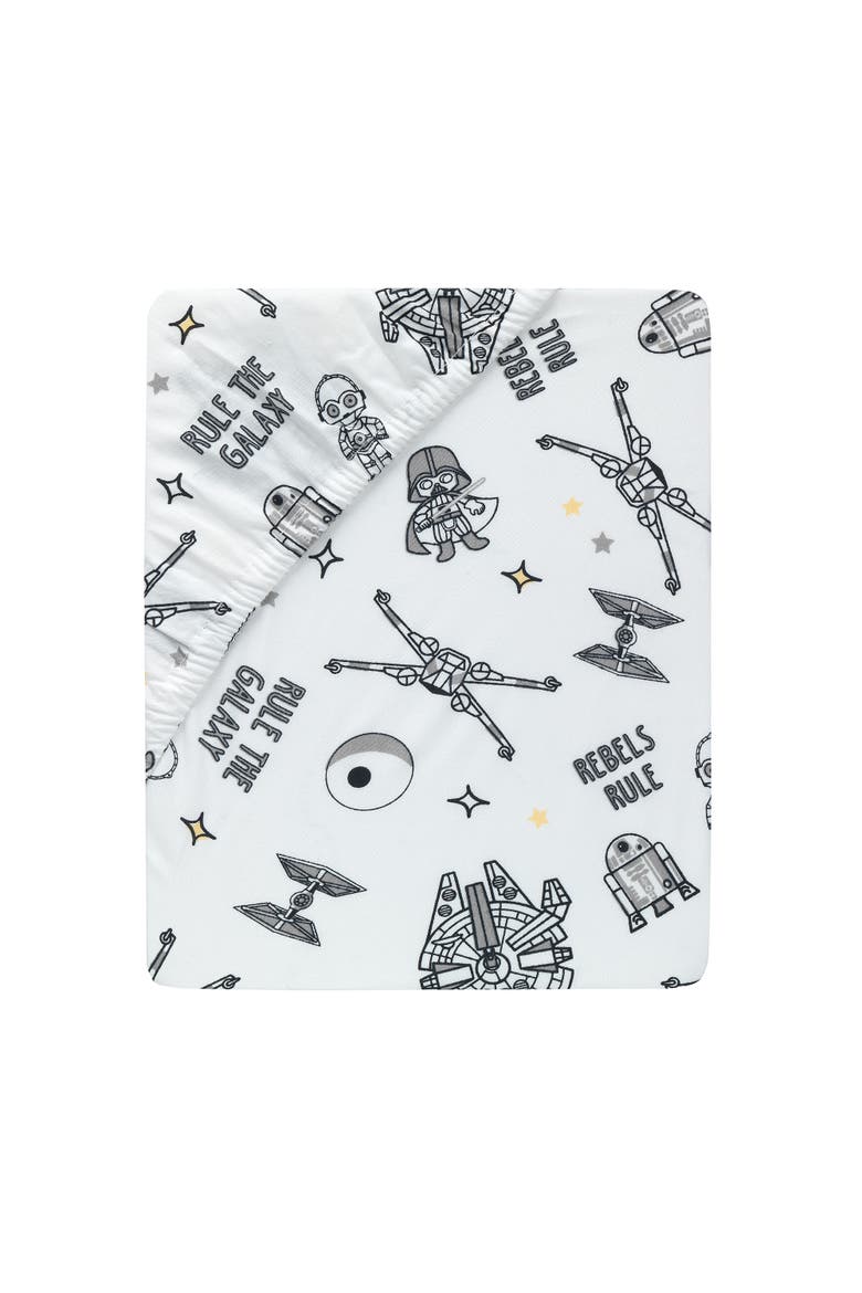Star Wars Signature Rebels Rule Cotton Fitted Crib/Toddler Sheet, Alternate, color, Black Multi