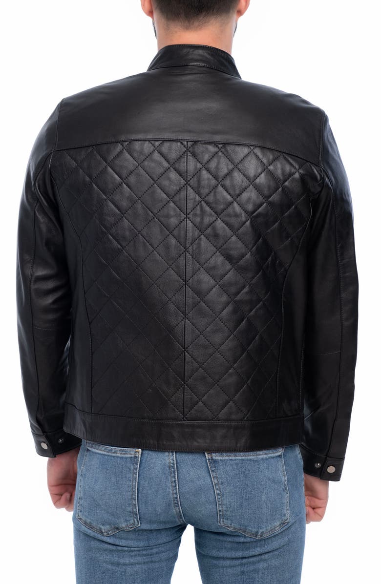 VELLAPAIS Leola Diamond Quilted Leather Jacket, Alternate, color, Black