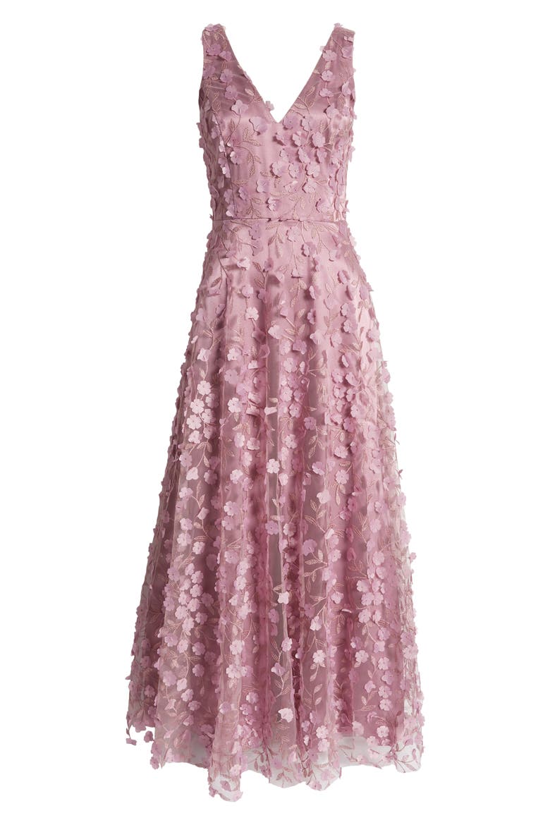 3D Floral Evening Gown, Alternate, color, MAUVE