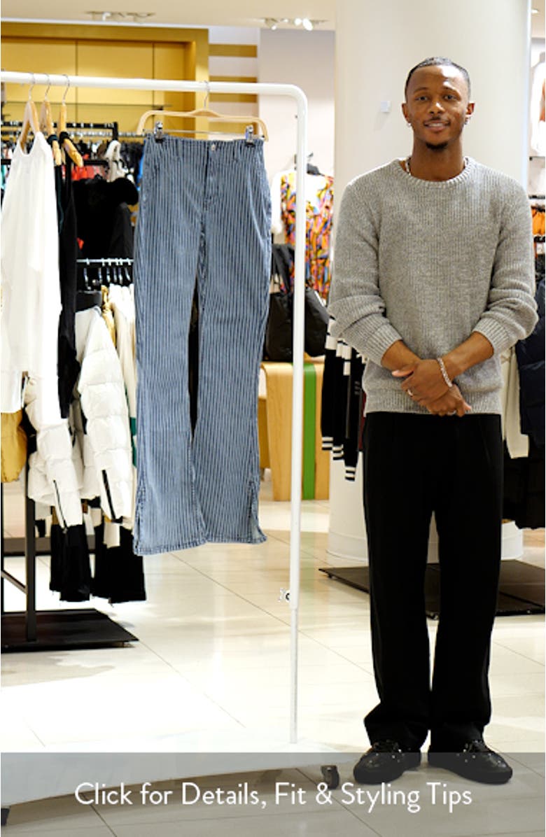 Level Up Stripe Side Slit Bootcut Jeans, sales video thumbnail