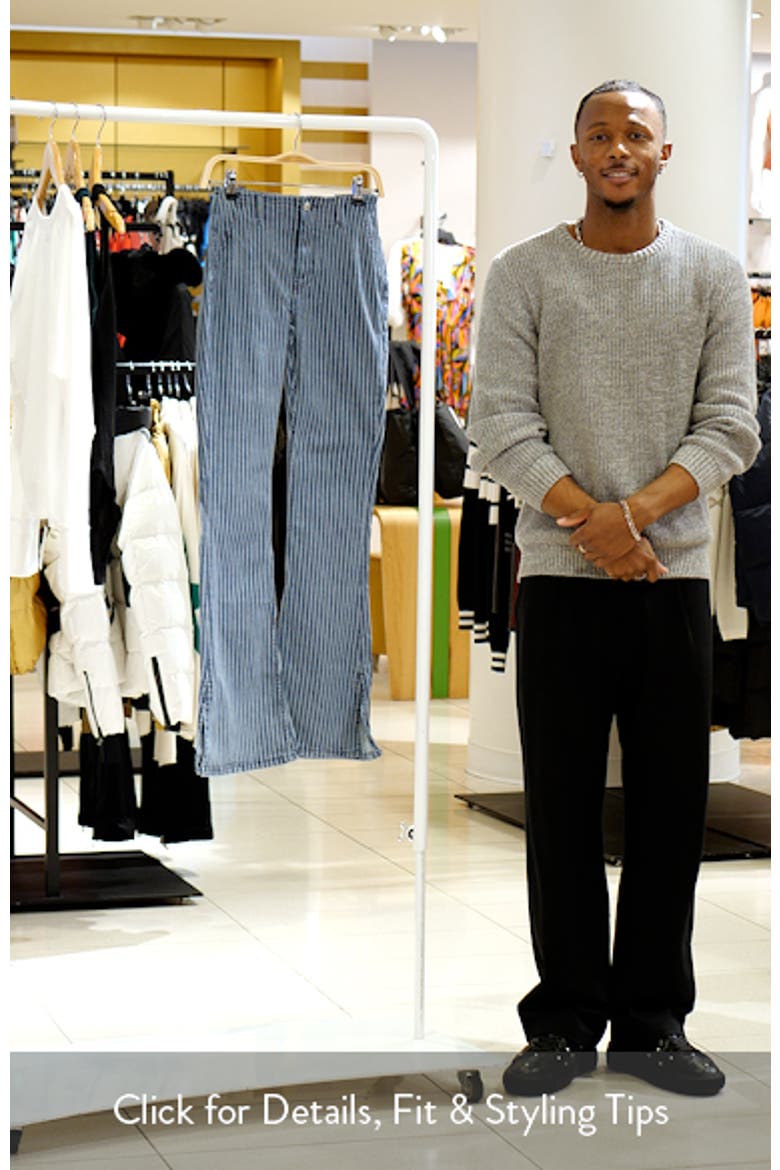 Level Up Stripe Side Slit Bootcut Jeans video