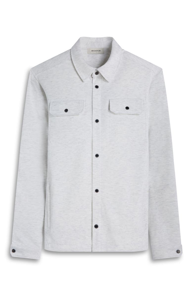 Heathered Kint Snap-Up Shirt Jacket, Alternate, color, CHALK