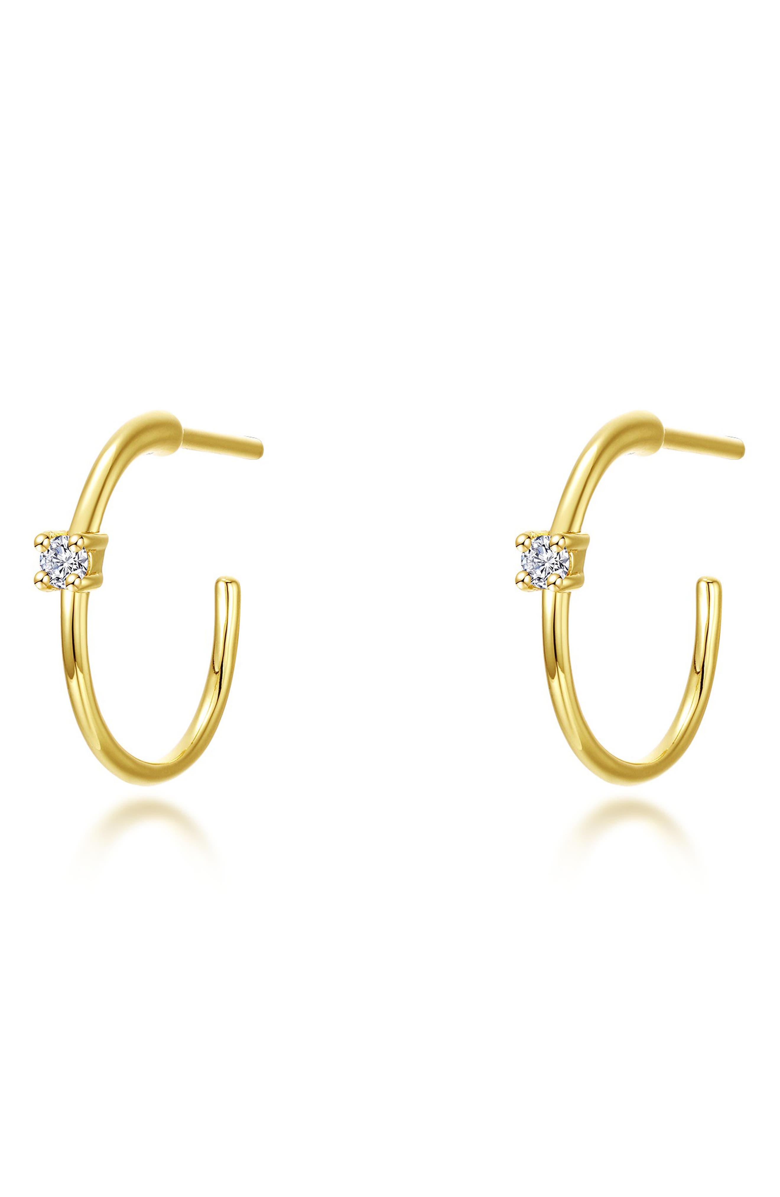 Simulated Diamond 3/4 Hoop Earrings