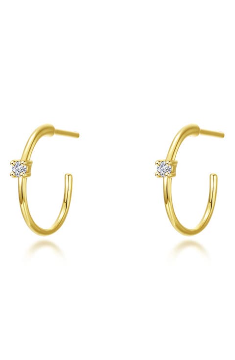 Simulated Diamond 3/4 Hoop Earrings