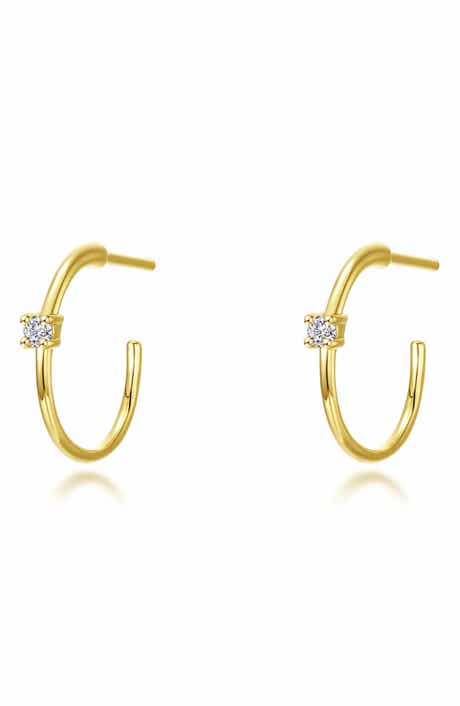 Simulated Diamond 3/4 Hoop Earrings