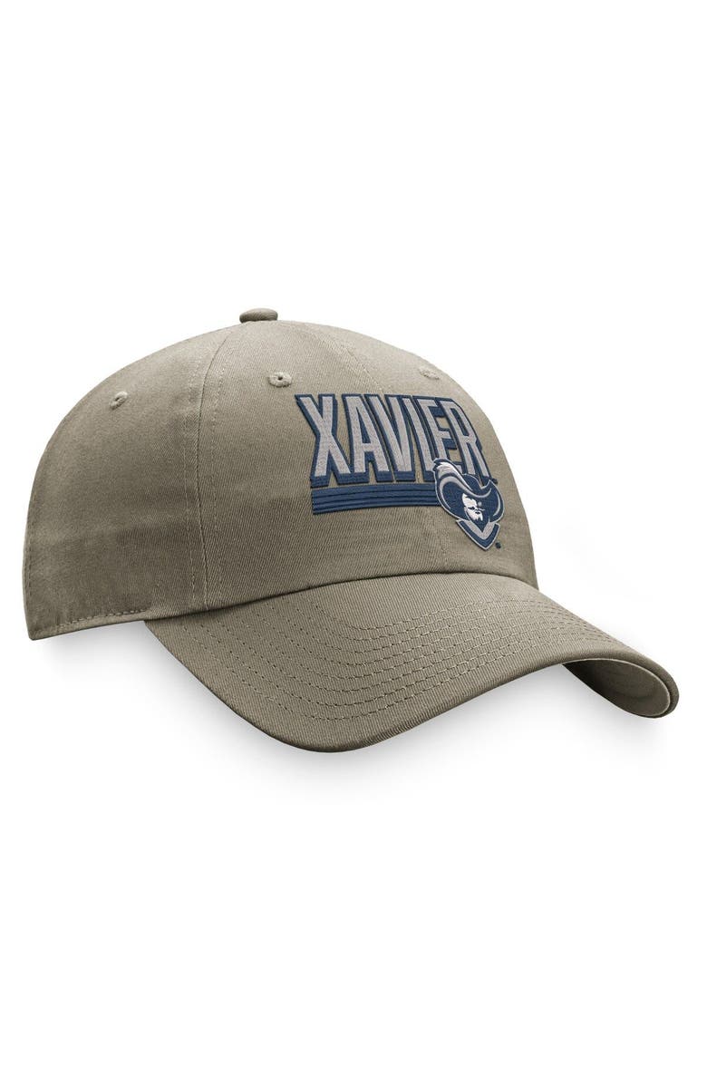 TOP OF THE WORLD Men's Top of the World Khaki Xavier Musketeers Slice Adjustable Hat, Alternate, color, Khaki
