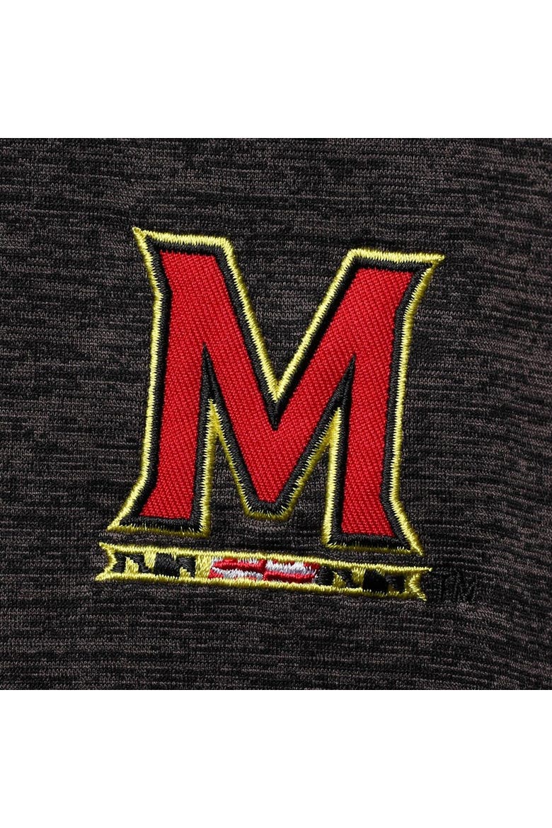 Men's Colosseum Black Maryland Terrapins Down Swing Polo, Alternate, color, Heather Black