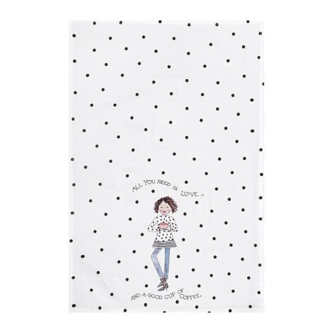 Love You Latte Printed Flour Sack Kitchen Towel