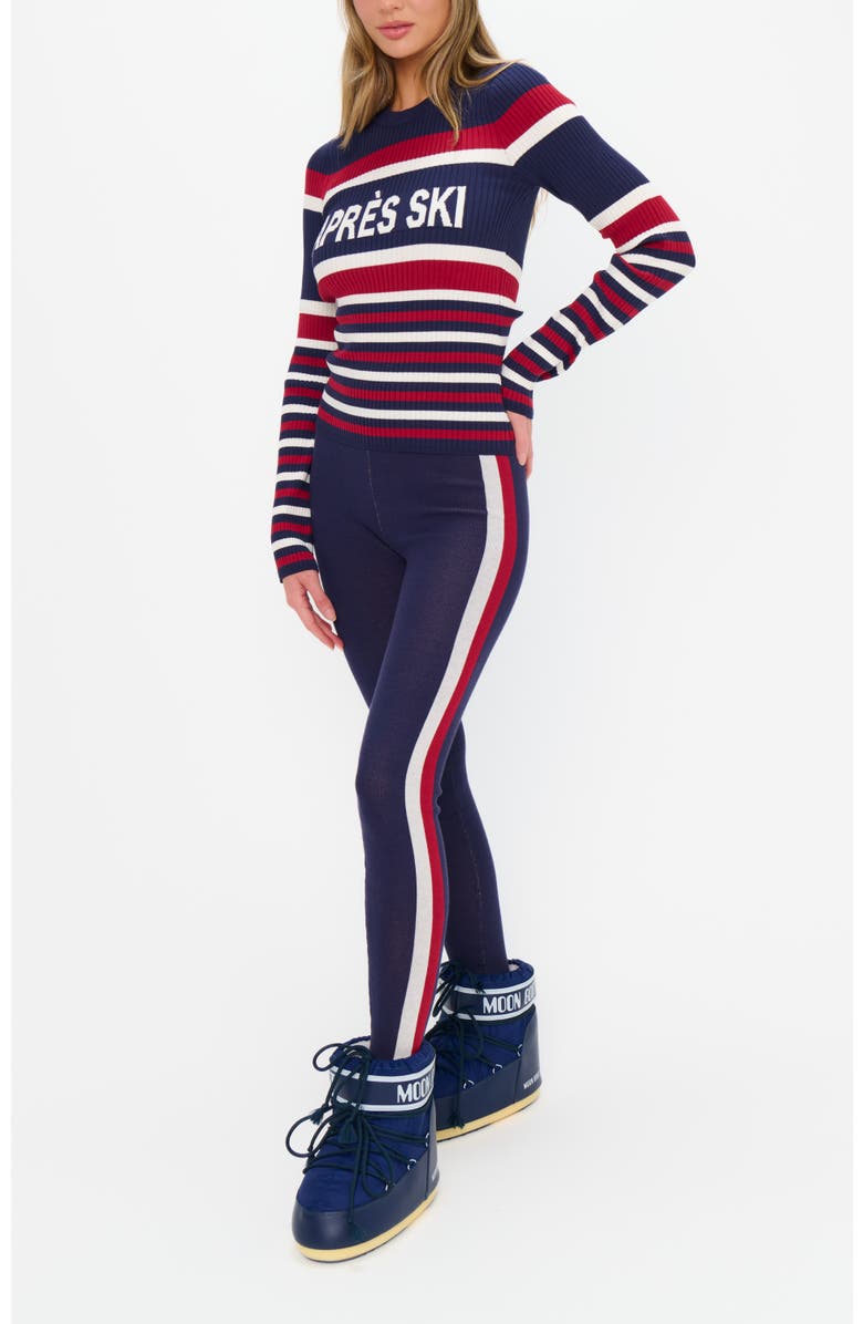 Show Me Your Mumu Cozy Leggings, Main, color, Navy Race Stripe Knit