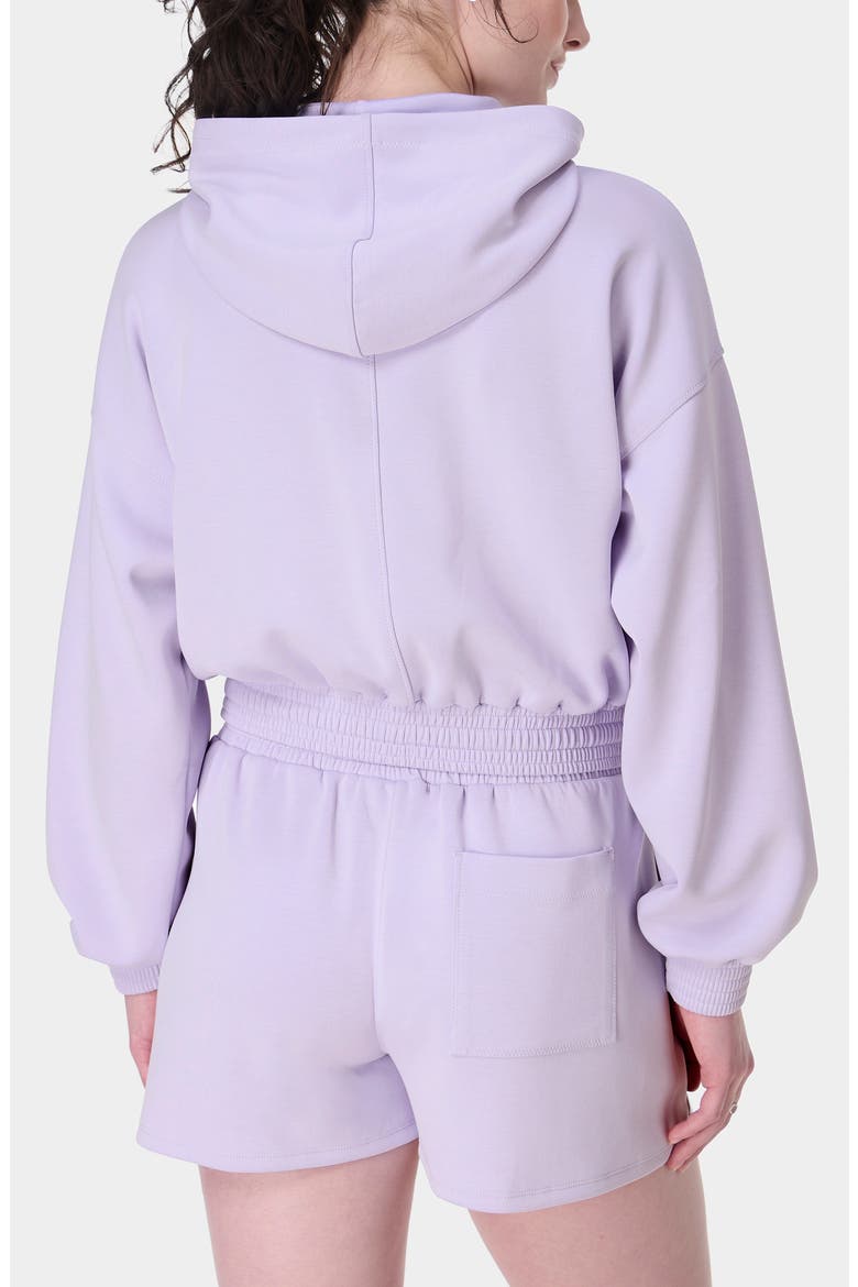 Sand Wash Cloud Weight Crop Hoodie, Alternate, color, HEATHER PURPLE