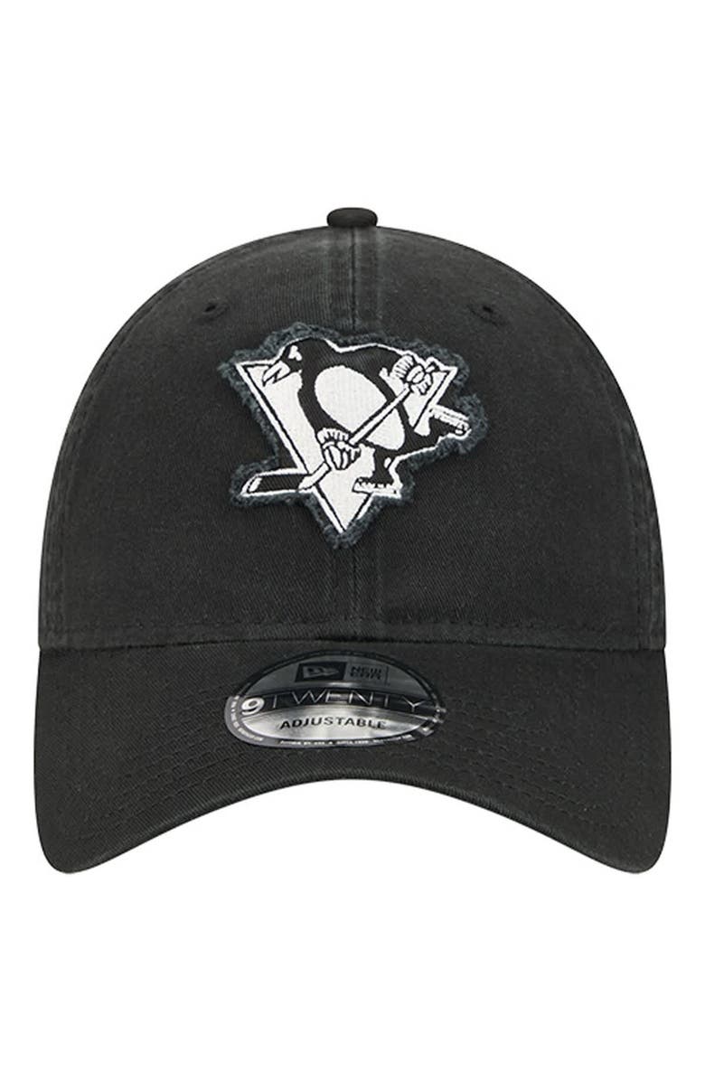 New Era Men's New Era Black Pittsburgh Penguins Stamp Fabric Applique 9TWENTY Adjustable Hat, Alternate, color, Black