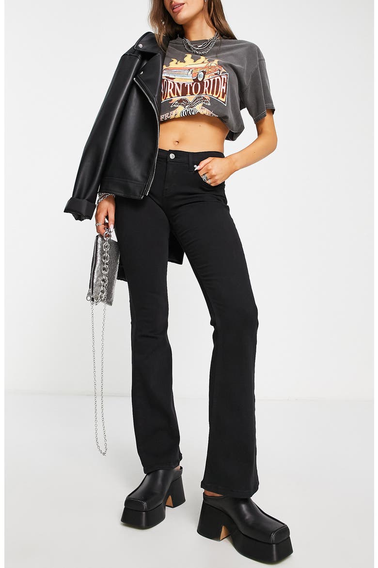 Low Rise Bootcut Jeans, Alternate, color, BLACK