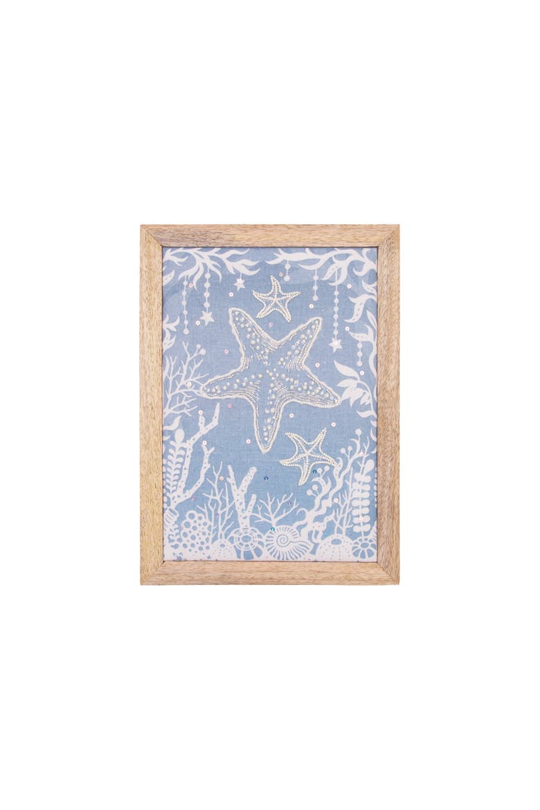Sea Star Embellished Wall Art Décor 10" x 14", Main, color, Blue