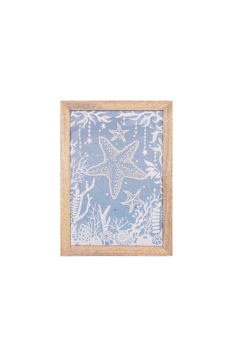 Gallerie II Sea Star Embellished Wall Art Décor 10" x 14", Main, color, Blue