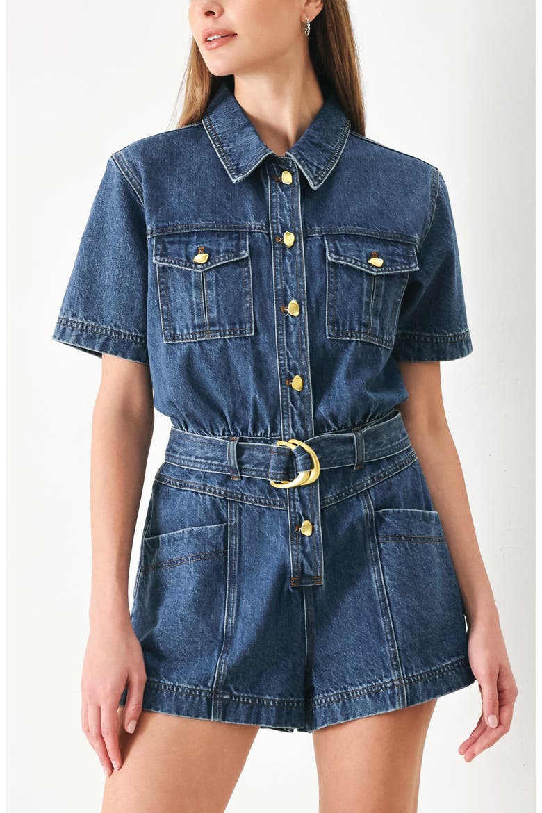 Denim Romper, Alternate, color, DENIM