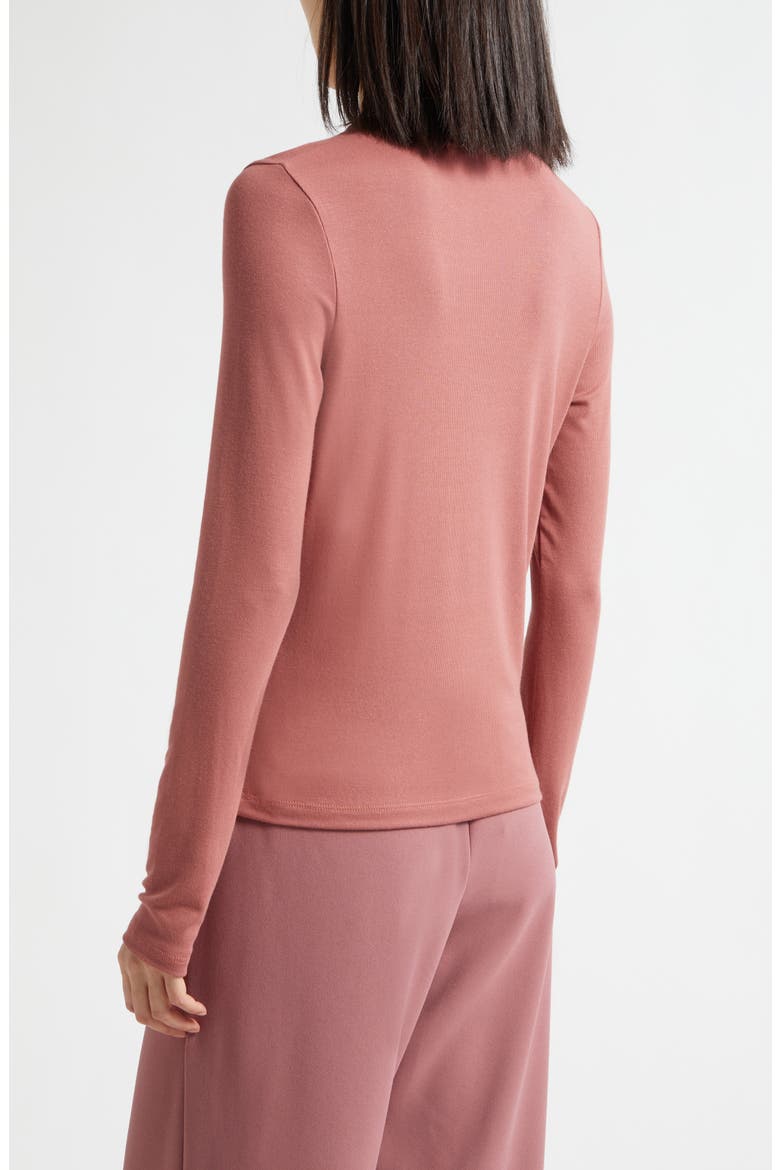 Luxe Long Sleeve Crewneck Top, Alternate, color, ROSE JAM