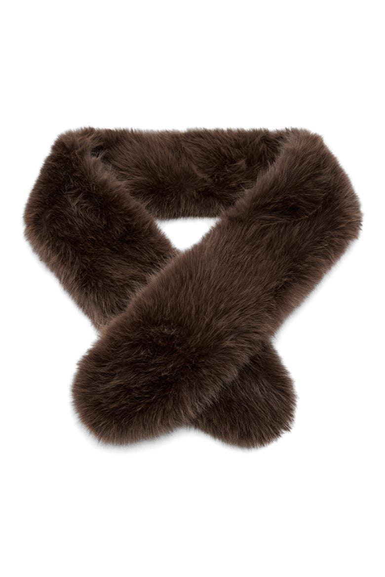Faux Fur Shawl Scarf, Main, color, CHOCOLATE