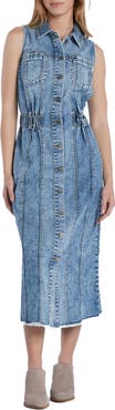 Wash Lab Denim Alice Sleeveless Denim Shirtdress