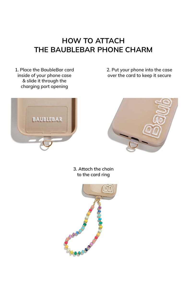 BaubleBar Chain Link Phone Wrist Strap, Alternate, color, White