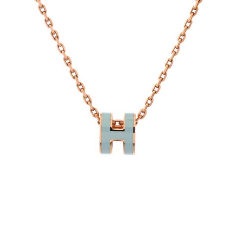 Pop H Pendant Chain Necklace Metal and Enamel Mini