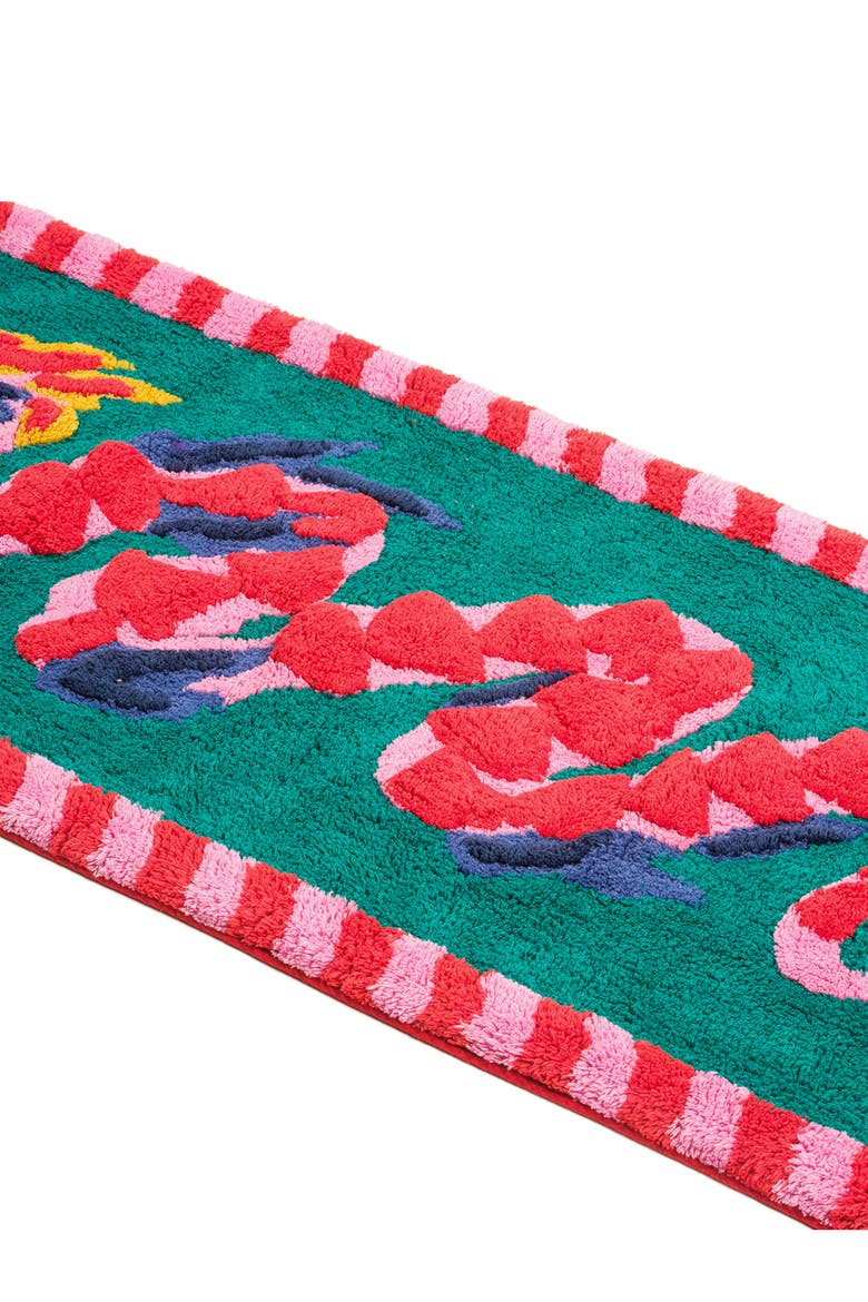 Punjab 100% Cotton Bath Mat 20 X27 In, Alternate, color, Green