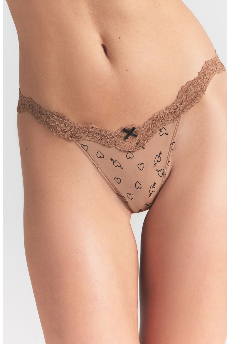 Fits Everybody 5-Pack Lace String Thongs, Alternate, color, SKETCHED HEARTS MULTI